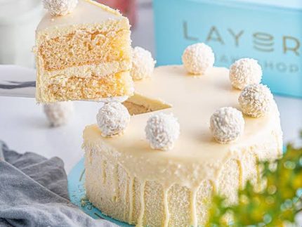 raffaello cake from layers bakeshop
